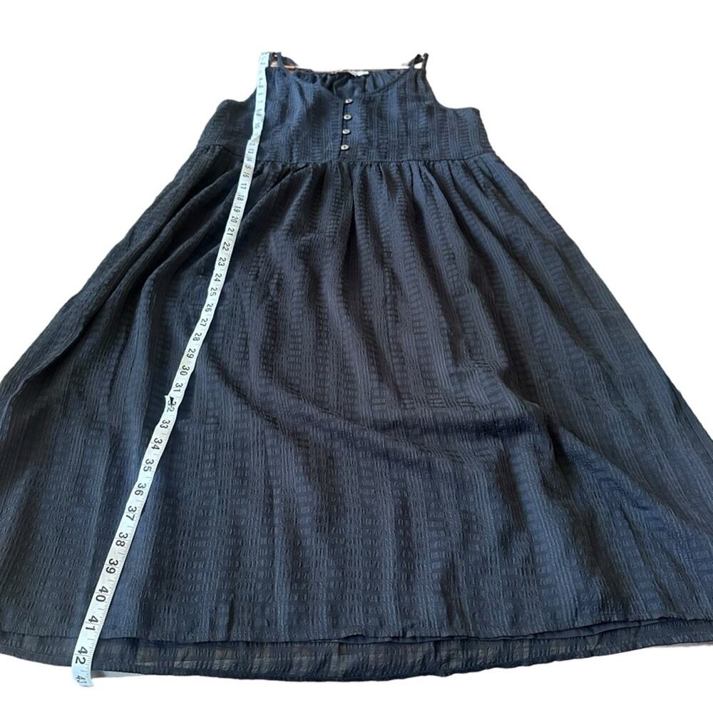 Loft black strappy midi button dress size medium - Picture 7 of 9